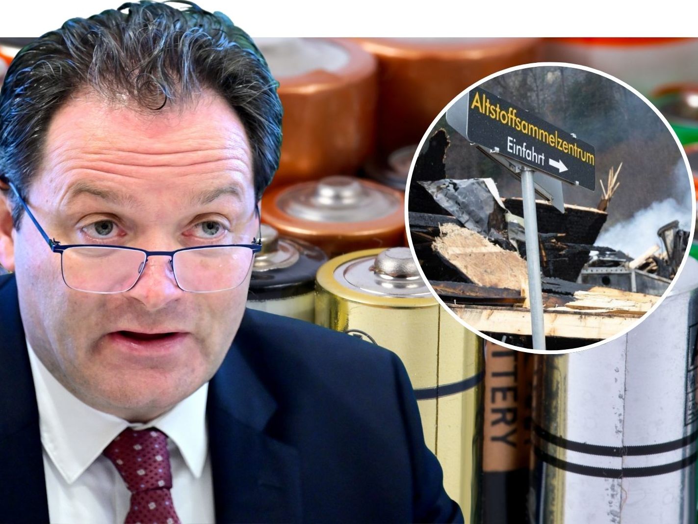 Oft werden Batterien im Restmüll entsorgt, so sie Brände verursachen können.