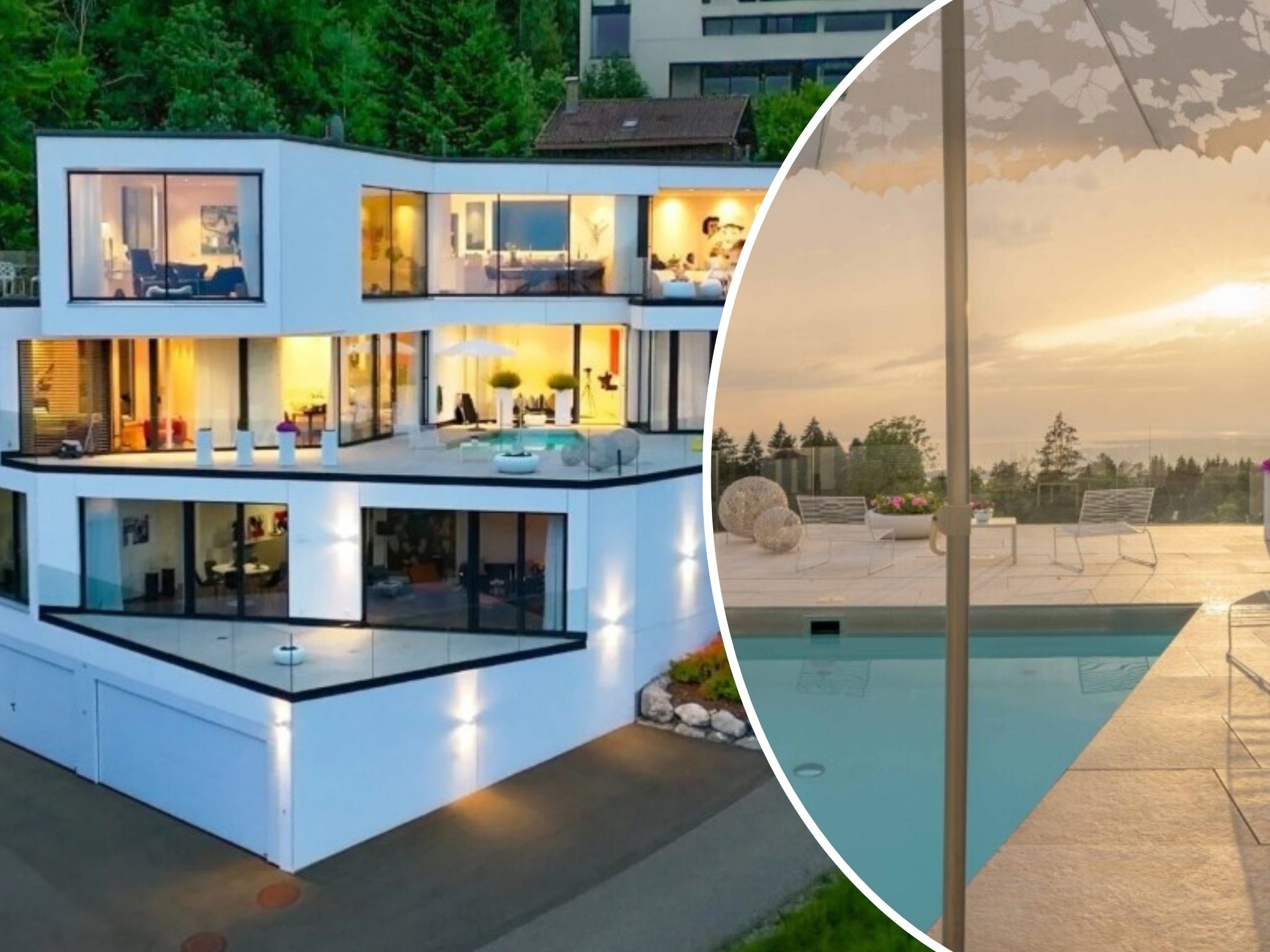 Luxus-Penthouse mit Pool in Eichenberg - Der Star ist aber die Aussicht.