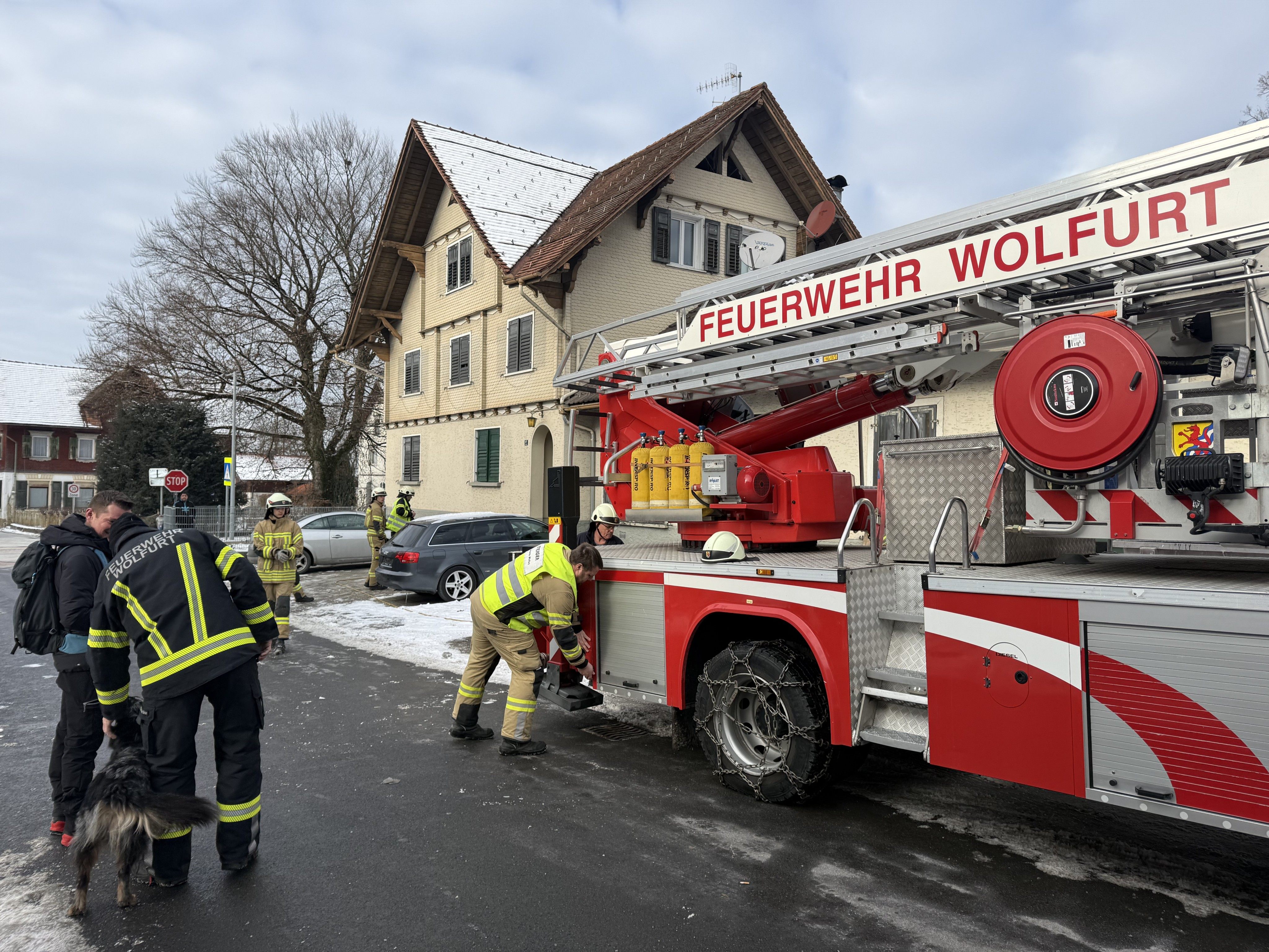 Ein Kachelofen hat am Dienstag in Wolfurt für eine massive Rauchentwicklung gesorgt.