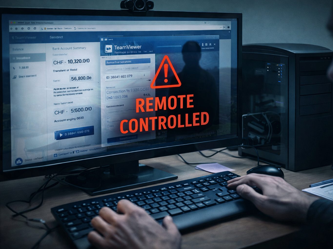 Betrüger verschaffen sich per Fernzugriffssoftware Zugriff auf fremde Computer und manipulieren dabei unter anderem Online-Banking-Vorgänge. (Symbolbild)