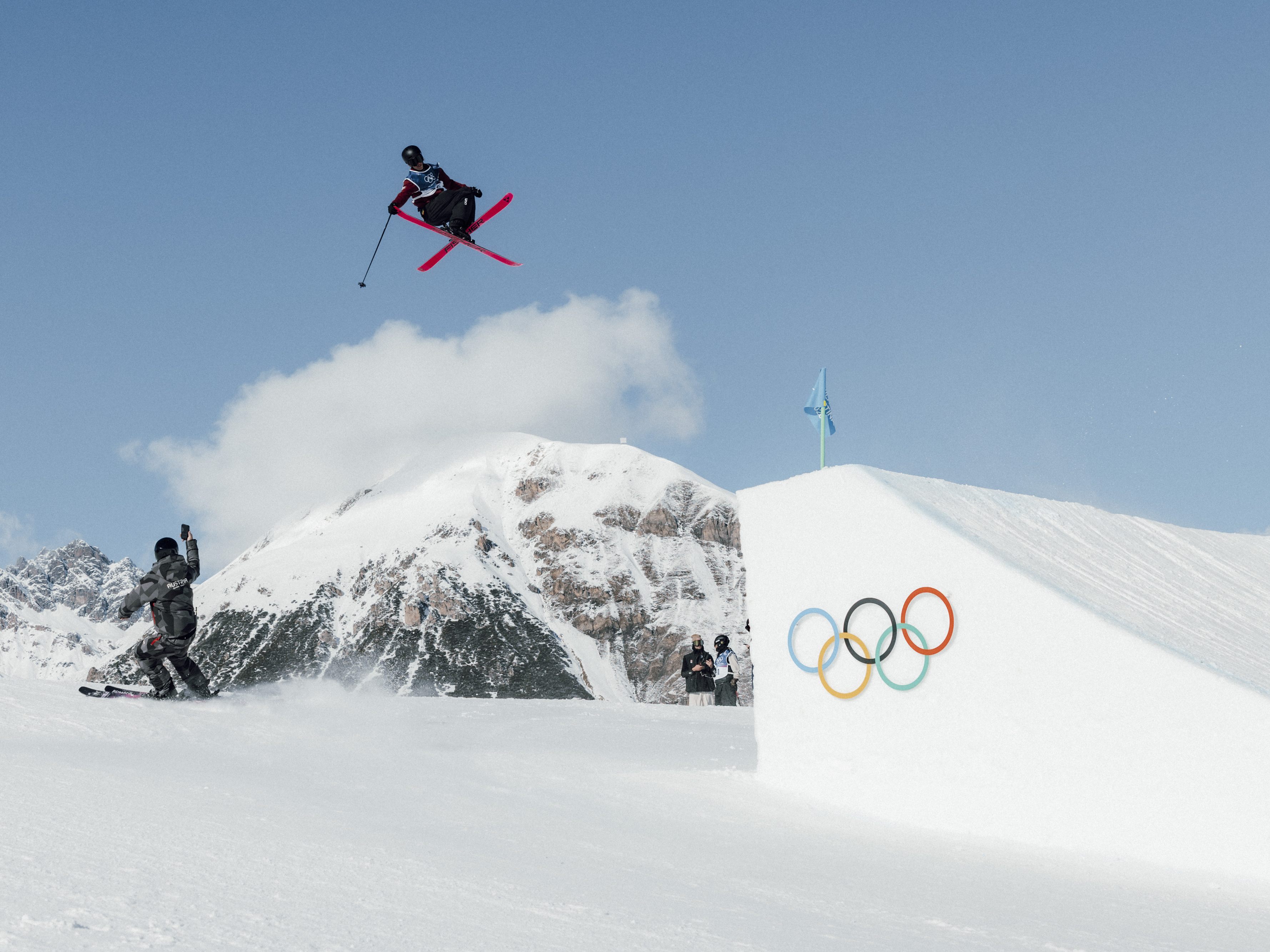 Julius Forer beim Slopestyle-Training für die Olympischen Spiele 2026 in Livigno.