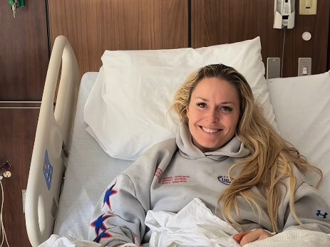 Lindsey Vonn ist nach ihrem schweren Sturz in Cortina zurück in den USA.