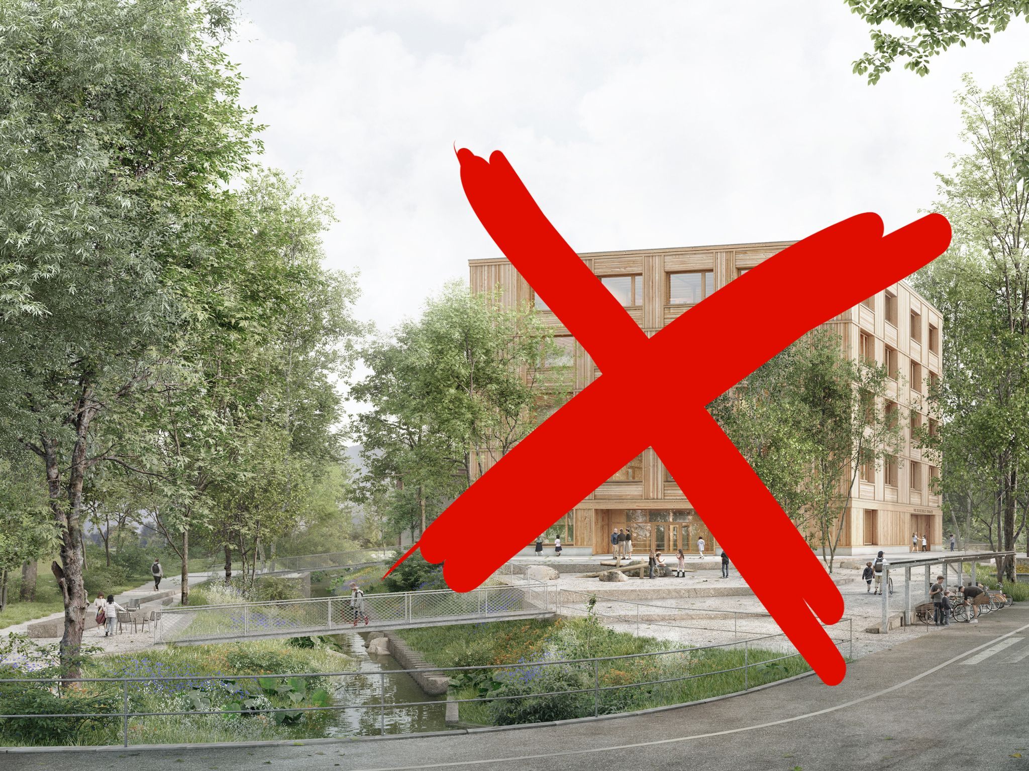 Die Stadt Dornbirn hat die bisherigen Pläne für die neue Volksschule Forach gestoppt.