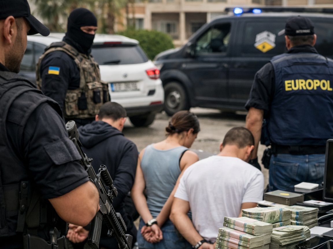 Großeinsatz gegen ein mutmaßliches kriminelles Netzwerk: Bei Razzien in Spanien und der Ukraine wurden zwölf Verdächtige festgenommen und zahlreiche Beweismittel sichergestellt. (SYMBOLBILD)