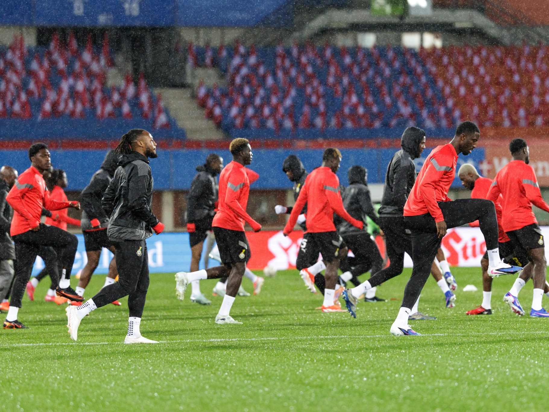 Das Nationalteam von Ghana beim Training in Wien vor dem Testspiel gegen Österreich.