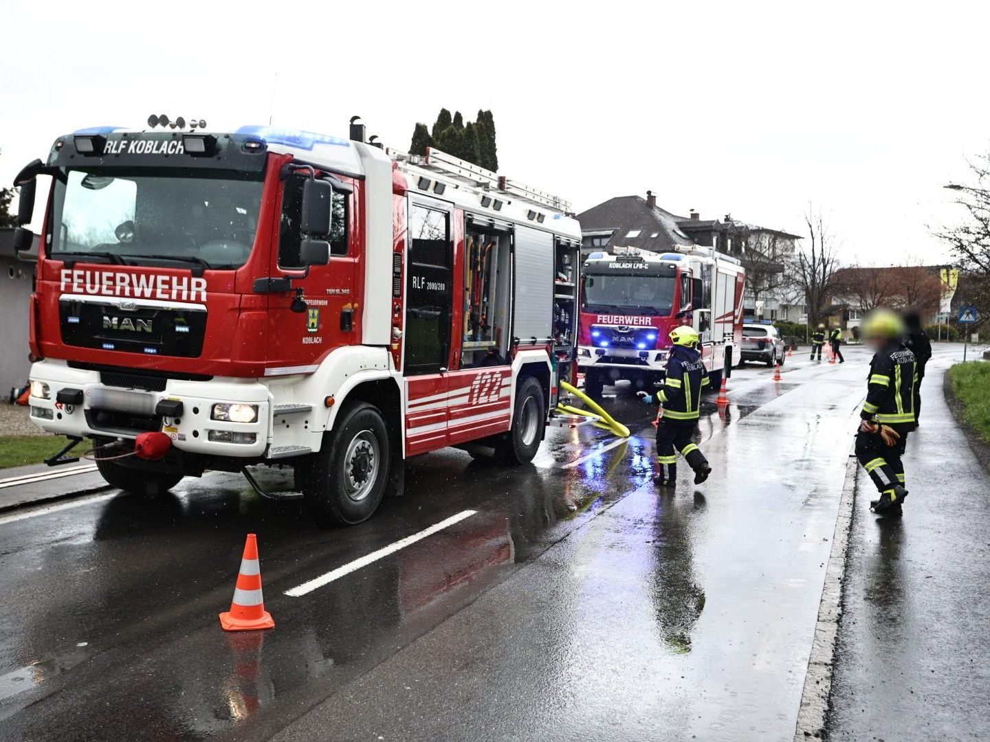 Garage in Koblach in Flammen